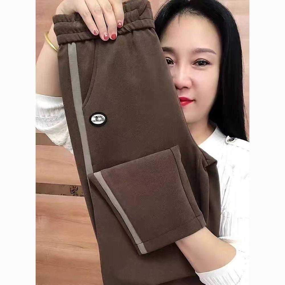 

Spring and Autumn Casual Straight Leg Pants Casual Pants Women s Pants Show Thin Women s Pants 4XL коричневий