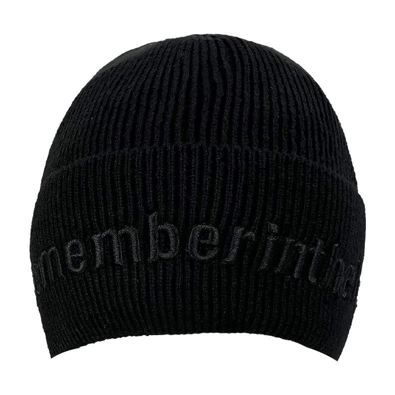 Winter Warm Wool Hat Women's Outdoor Ear Protection Labeling Knitted Cold Hat Student Cycling Morning Running Windproof Pullover Hat
