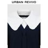 UR Autumn 2025 Women's College Style Color-block Sailor Collar Knit Sweater