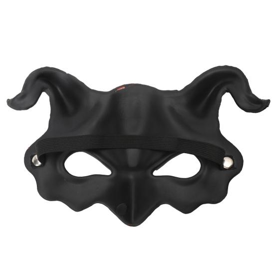 Demon Half Face Mask Realistic Red Satan Goat Mask with Adjustable