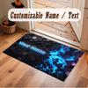 Abstract Geometric Theme Crystal Velvet Floor Rug Personalized Custom Name Text Warm Carpet Home Decoration