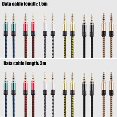 1/8 To 1/8 Stereo Cable 3.5mm TRS To 3.5mm Sound Cable Guitar To Male Cord Nylon Braideds for Laptop Home Theater