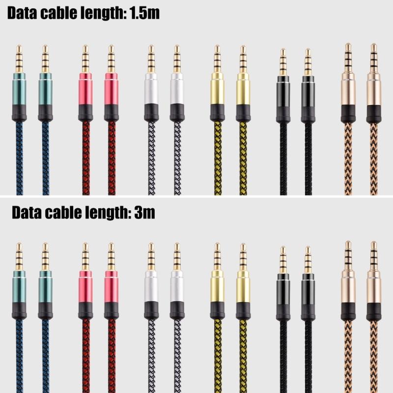 1/8 To 1/8 Stereo Cable 3.5mm TRS To 3.5mm Sound Cable Guitar To Male Cord Nylon Braideds for Laptop Home Theater