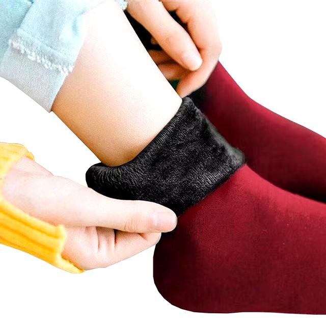 Female Winter Fleece Thick Warm Socks Soft Comfortable Solid Color Home Floor Thick Stocking Soft Boots Sleeping Socks