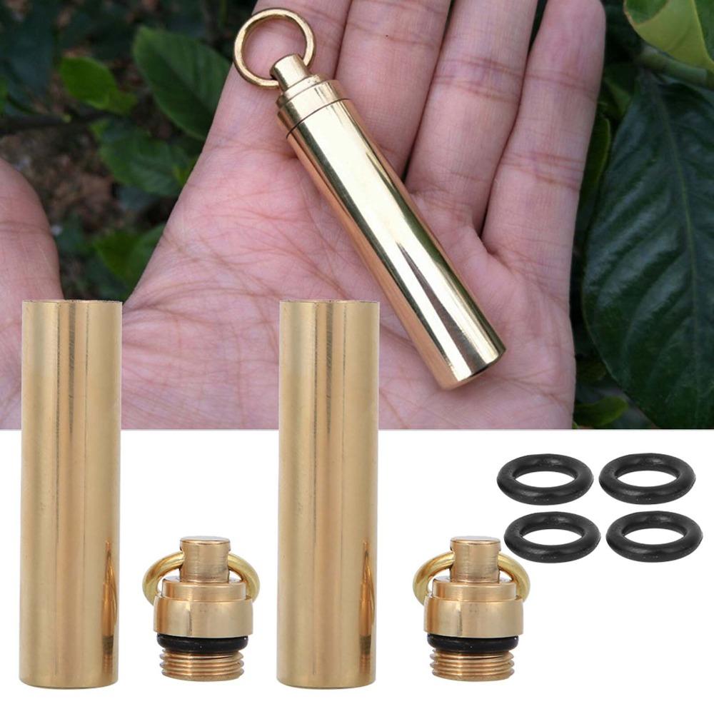 2 Pcs 12mm Portable Container Case With Rings Waterproof Container EDC Container  Hiking Activities