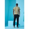 Khaki State bedrucktes, kurzärmliges Herren-Pyjama-Set mit Bündchen