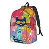 Pete the Cat Groovy Classical Backpack Lightweight High School Business Daypack for Men Women Laptop Canvas Bags