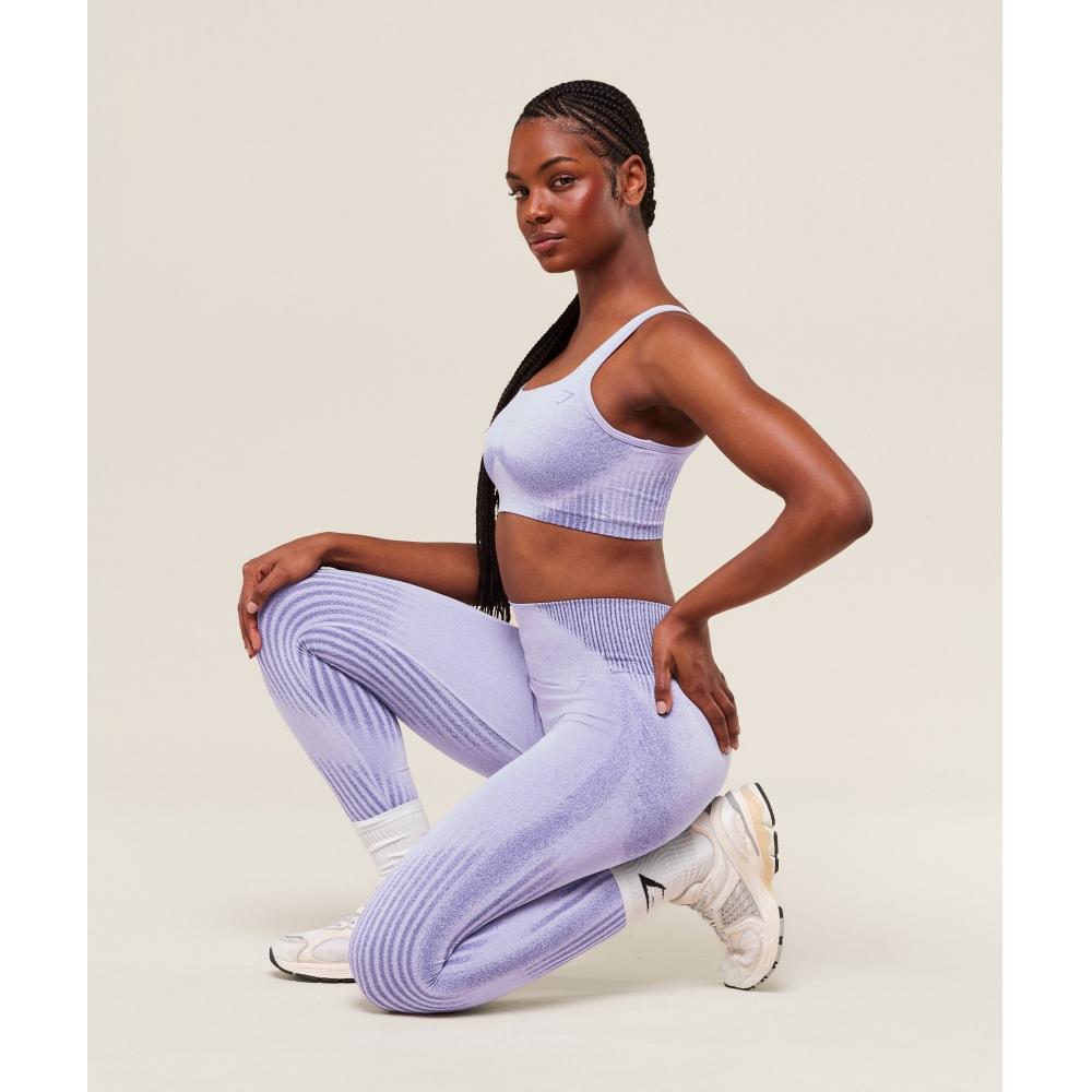 Gymshark Diffuse Seamless Sports Bra Fresh Lilac Cobalt Purple B3b3h Pb9j
