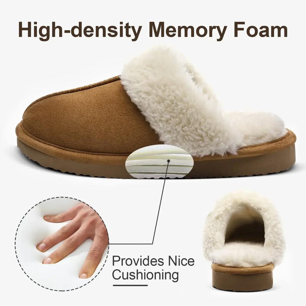 Fashion New Winter Fuzzy Women Slippers Indoor Soft House Shoes Fashion Brand Fluffy Suede Women Shoes Outdoor Antiskid Flat Slippers
