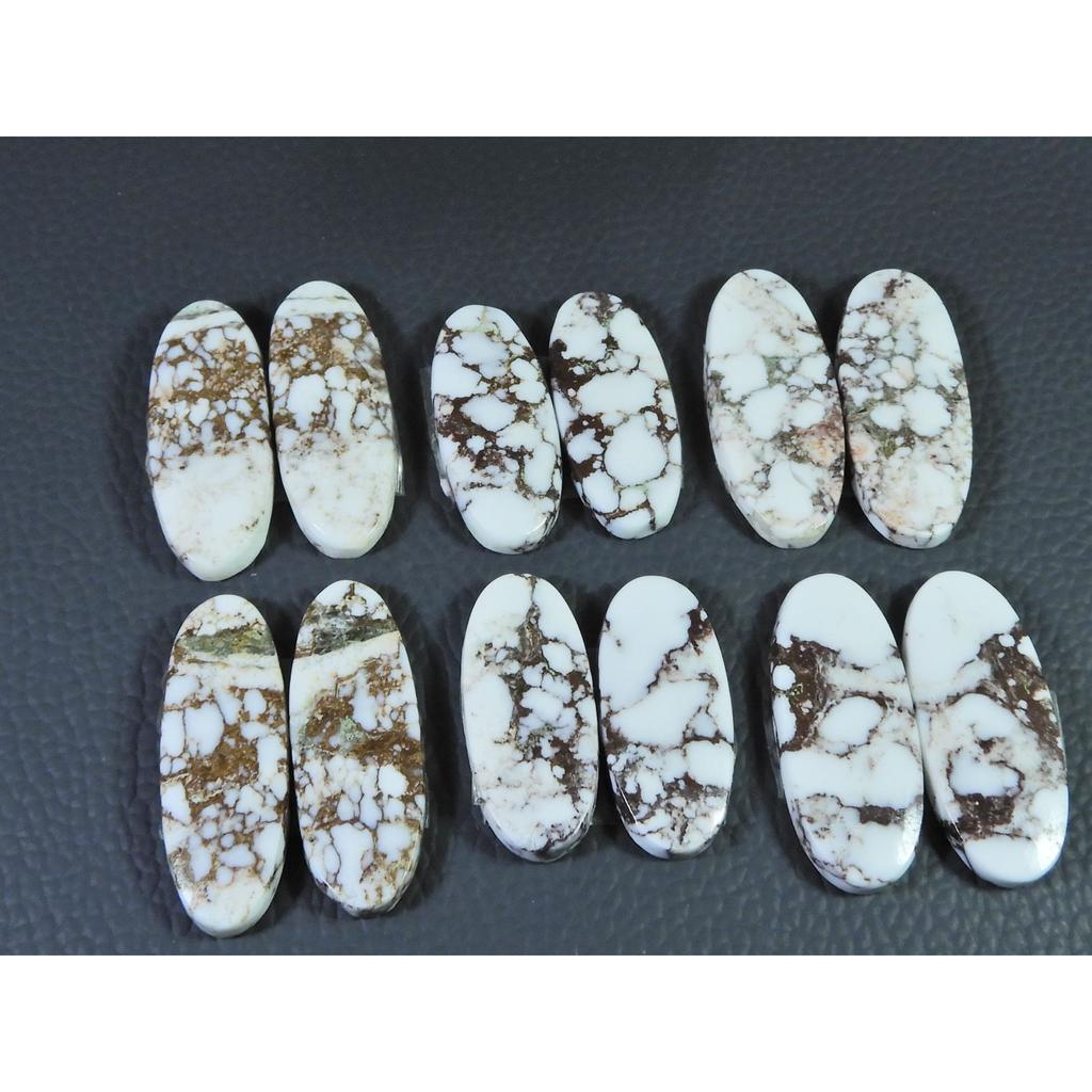 253Cts. Natural Wild horse Jasper Oval Cabochon Loose Gemstone 6Pair Lot C-1467