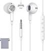 Fones de Ouvido com Fio xunbida com Microfone, Conector de 3,5 mm [Versão com Qualidade de Som Aprimorada], Design Magnético, Sem Emaranhamento, Fones de Ouvido Intra-auriculares, Microfone,