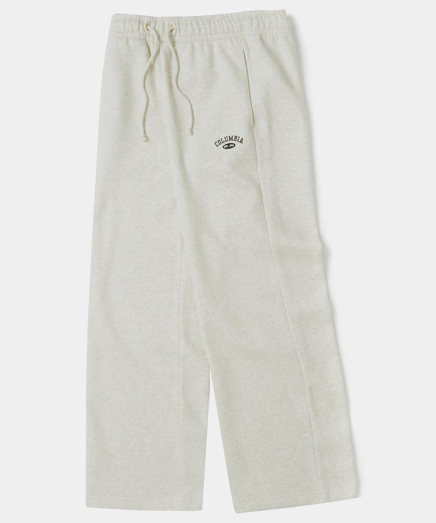 COLUMBIA UNIVERSITY Sig Arch Logo Women Fleece Sweat Pants Yellow Oatmeal