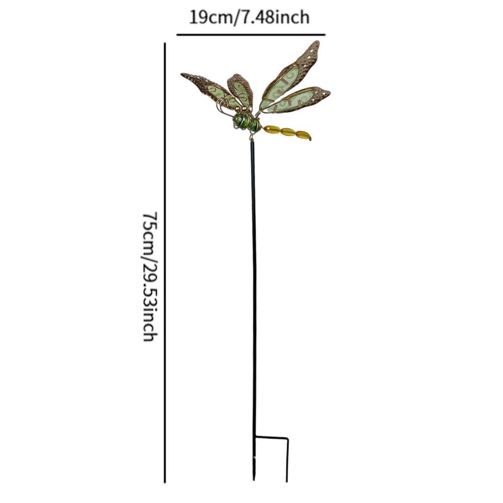 Dragonfly Garden Stake Decorative Landscape Housewarmings Gift Garden Decor for Outside Courtyard Flower Pot Fence Farmhouse