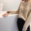 2025 A/W Women's Knit Cardigan: Round Neck, Long Sleeve, Loose Wool Pullover, Comfortable Solid Color Sweater