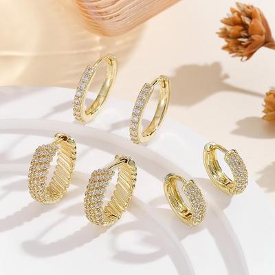 Elegant Zirconia Ear Cuffs & Hoops Set - Versatile, Sleep-Friendly Design for Everyday Wear
