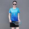 Traje Deportivo de Seda de Hielo de Secado Rápido para Mujer para Verano - Top de Manga Corta y Pantalones Cortos para Tenis de Mesa, Running, Entrenamiento de Bádminton y Fitness.