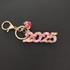 Colorful Sequins Good Luck Pendant 2025 New Year Keyring Bag Charms New Year Keychain  Kids