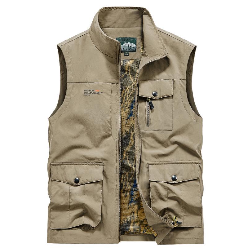 Men's Plus Size 2026 Summer Outdoor Thin Mesh Vest with Multi-Pockets