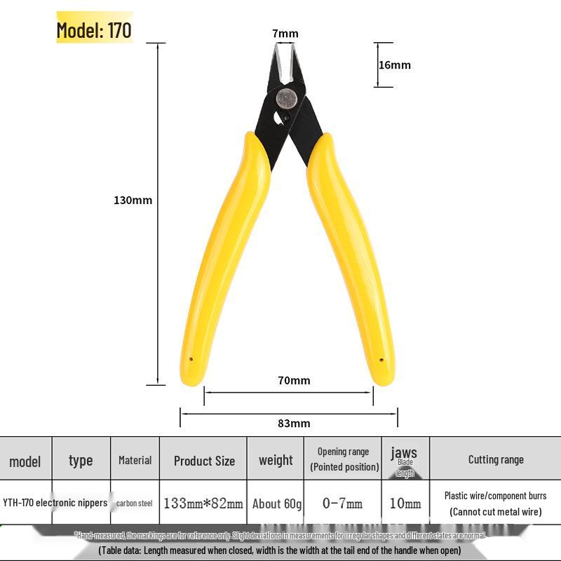 YTH-170 Carbon Steel Diagonal Cutting Pliers with Pointed Nose