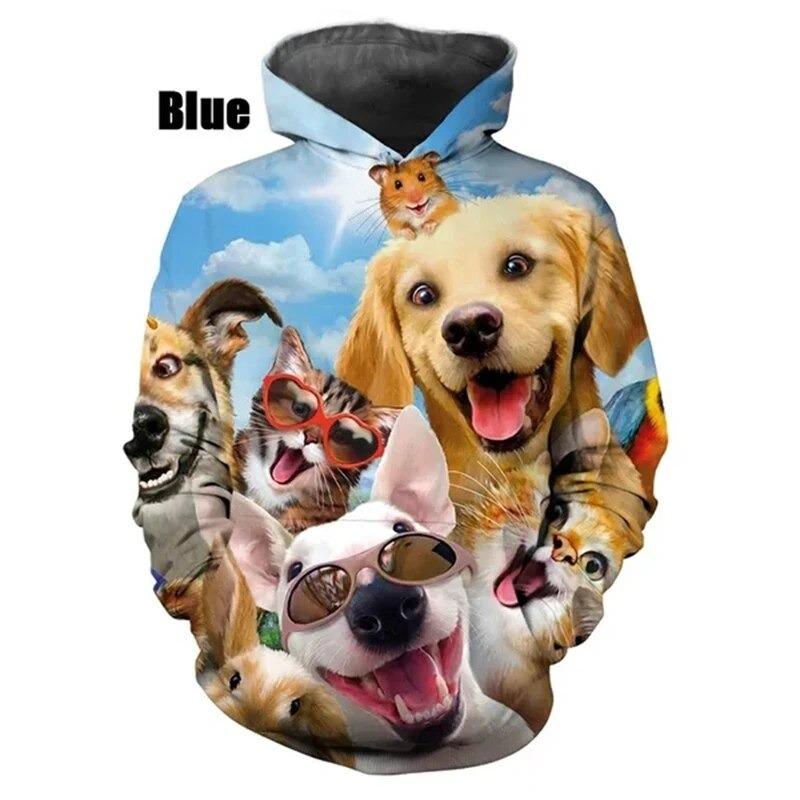 New Fashion Hot Sale 3D Cute Dog Pattern Hoodie Sweatshirts Men Women Tops Casual Long Sleeve Pullover Print Streetwear Hoodies