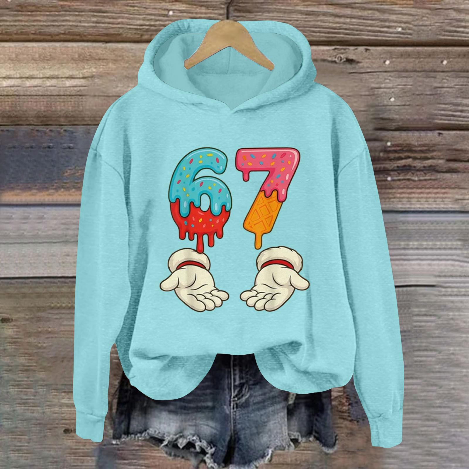 

Женская модная повседневная толстовка с длинными рукавами, принтом и капюшоном XXL