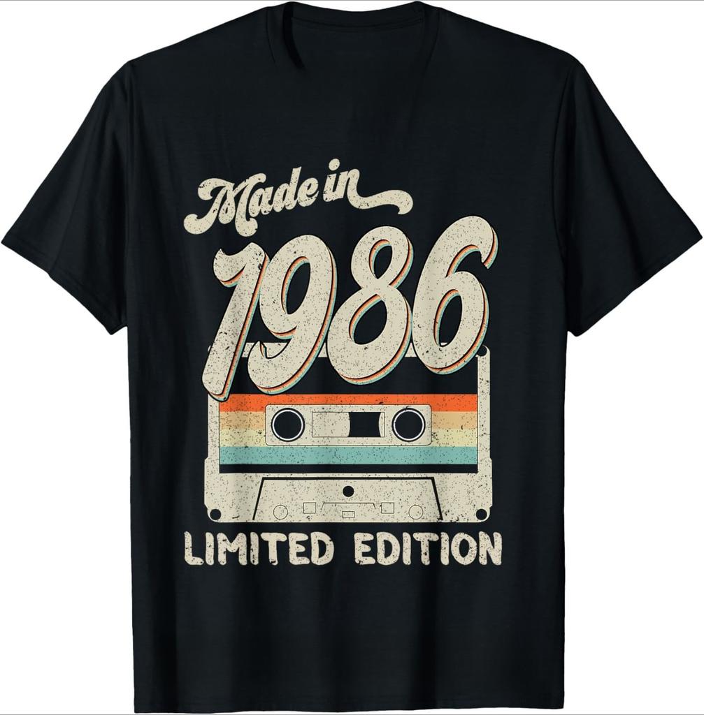 40 Anni 1986 Compleanno Vintage Retro 40° Regalo Magliette Uomo Streetwear T-shirt Manica Corta Unisex Abbigliamento Largo