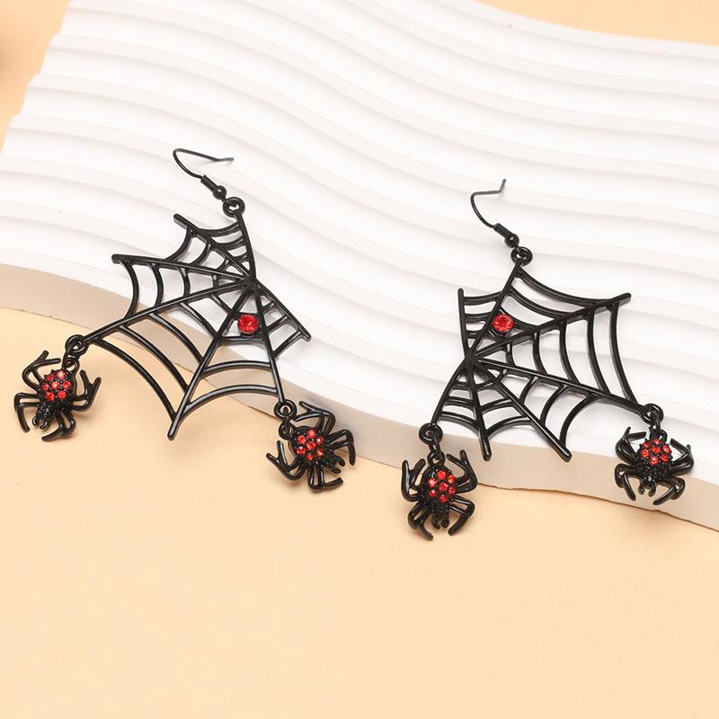 Halloween Party Punk Spider Web Jewelry Set Black Gothic Insect Earrings Necklace for DIY Jewelry Making Accessories