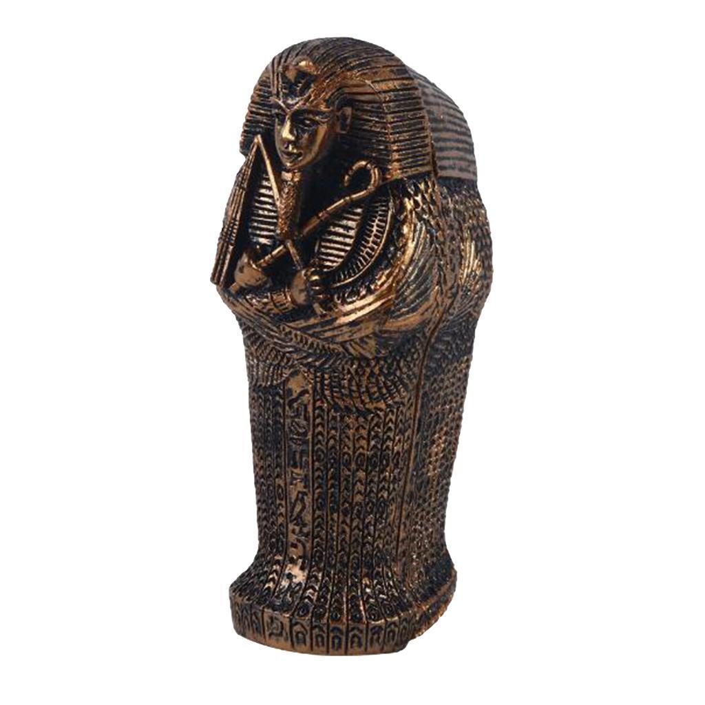 Mummia Egizia Artigianato da Collezione Bara con Statuetta Ornamento Storico in Resina Bara con Mummia