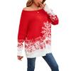 Autumn and Winter Women's Snowflake Color Collared Casual Loose Sweater