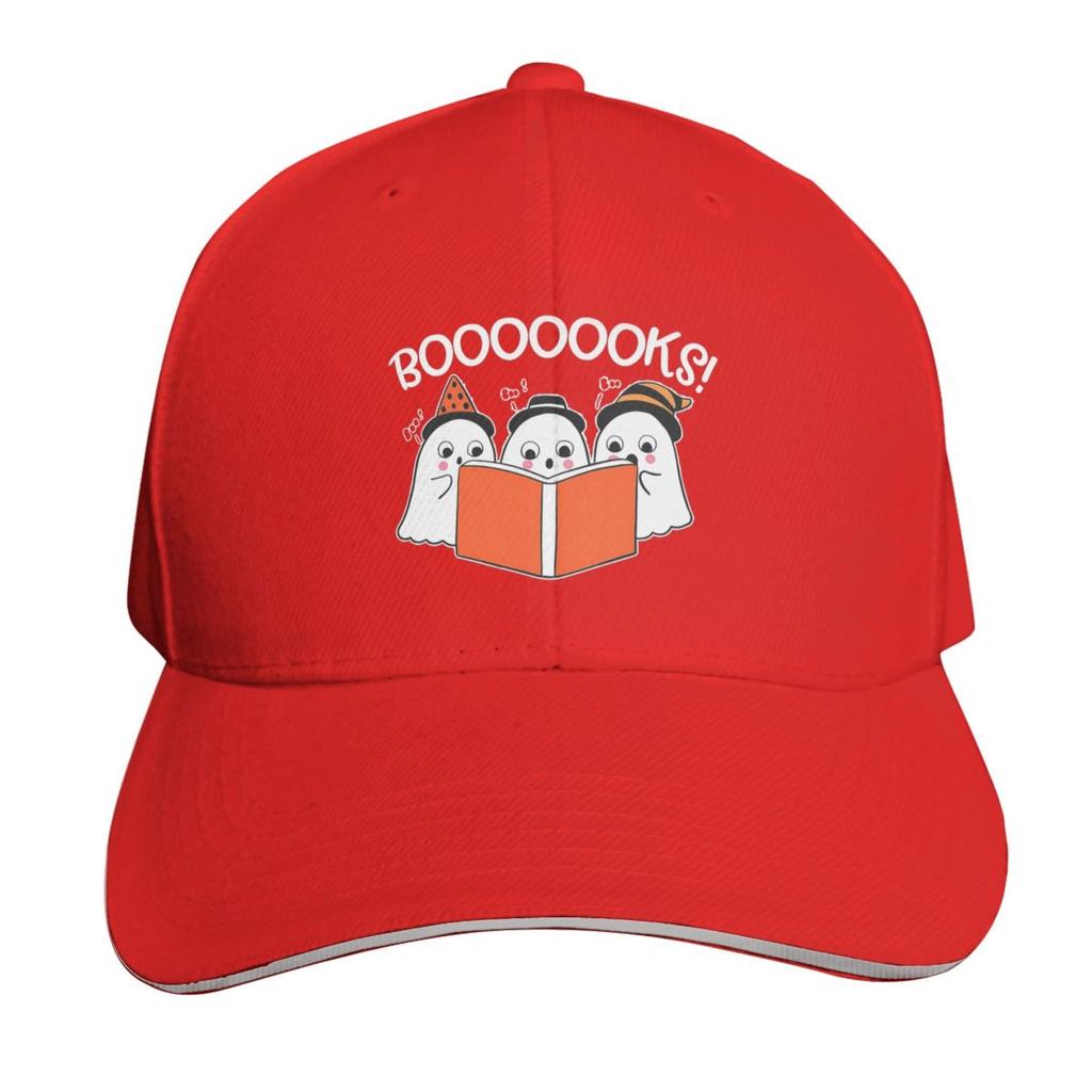 Booooks Halloween Ghost Reading Books Cap Fashion Casual Baseball Caps Adjustable Hat Hip Hop Summer Unisex Baseball Hats