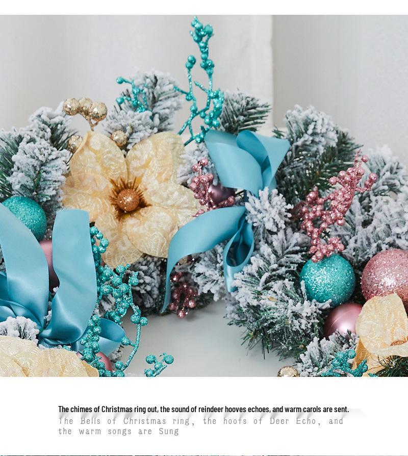 Enchanted Snowy Christmas Rattan Wreath for Window and Mall Displays