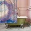 Lavender Dragon Shower Curtain - Fantasy Design, Flowing Scales & Mystical Sky, Polyester, 12 Hooks, 70.8X70.8 Inches, Washable