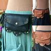 Damen Punk Leder Hüfttasche mit mittelalterlichem Spitzen-Design
