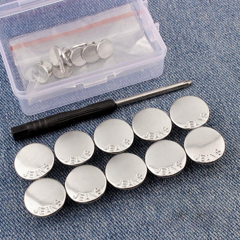 

Съемные джинсовые пуговицы Портативные Металлические пуговицы без шитья Замена Регулировка талии Брючные булавки Прочный Набор для ремонта из нержавеющей стали