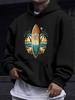 American/European Style Unisex Autumn/Winter Printed Hoodie Long-Sleeve Sweatshirt, Sunset Surfboard Painted Scenery Printed Hooded Sweatshirt, Americ