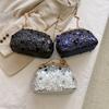 Sequins Evening Clutch Bag Fashion Evening Bags Chain Strap Bling Shoulder Bag Large Capacity Top Handle Purse for Wedding Party