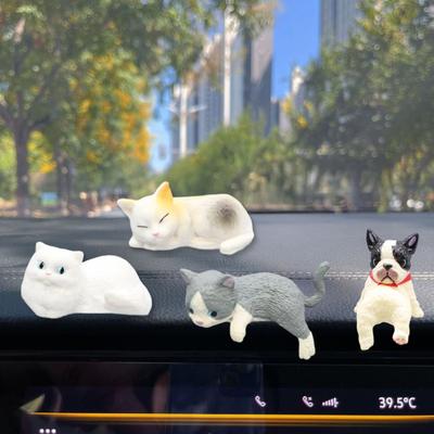 Car Ornament Lightweight Mini Cat Figurine Computer Monitor Office Desk Decoration Car Dashboard Accessories