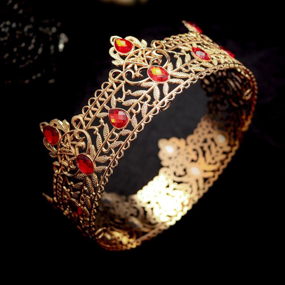 Hair Ornaments Baroque Crown Shiny Princess Tiara Elegant Rhinestone Crown Man