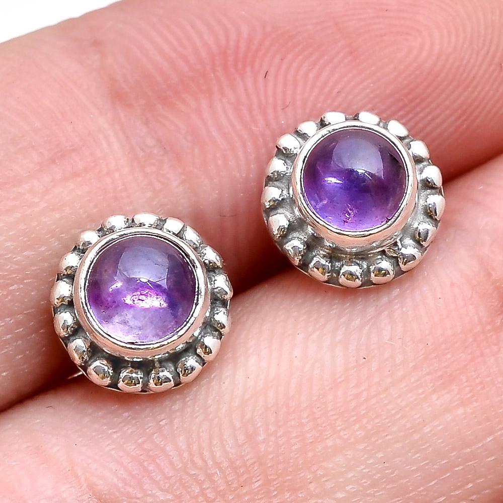 Amethyst, Lapis, Garnet Silver Earring, Women Jewelry, 925 Sterling Silver Handmade Jewelry, Silver Stud Earring