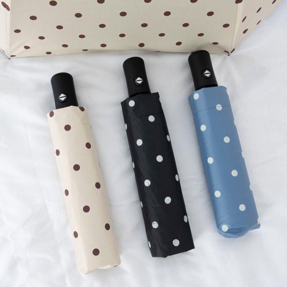 UV Protection Polka Dot Umbrella Automatic/Manual Dual Use Umbrella  for Daily Commuting