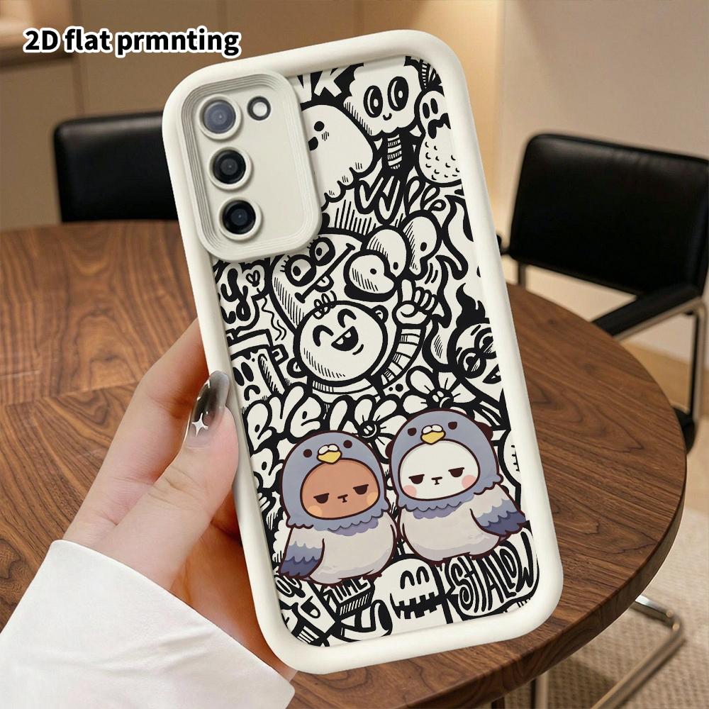 Phone Case: 2D Flat Samsung Galaxy A34 A35 M05 M06 S20 S22 S21 FE Plus 5G Protective Case, Cute Animal Cover, Christmas and Halloween Gift