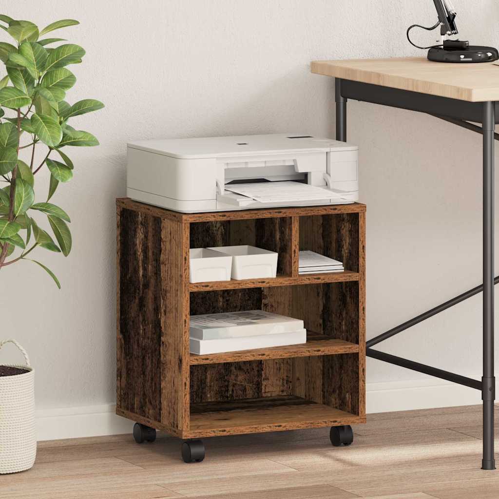 Printer Stand Reclaimed Wood Look 41 x 32 x 48 cm Engineered Wood