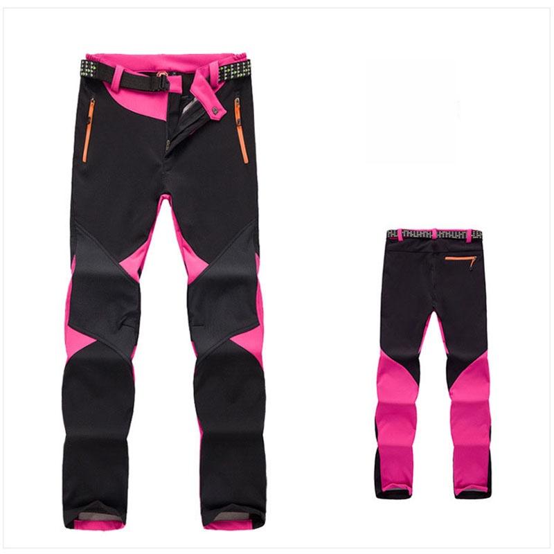 

Womens Waterproof Soft Warm Outdoor Hiking Pants Windproof Travel Trousers For Cold Weather M Яскраво-рожевий