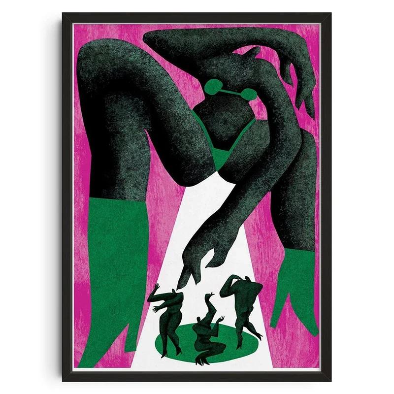 Vintage Classic Posters Retro Abstract Tin Signs Print Mid Century Wall Art Canvas Painting for Living Room Bedroom Home Decor