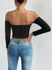Solid Off-shoulder T Shirt Basic Long Sleeve Crop Top Women T-shirt Casual Tank Top Slim Female Crop Top Fashion Tee Shirt Y2k Streetwear