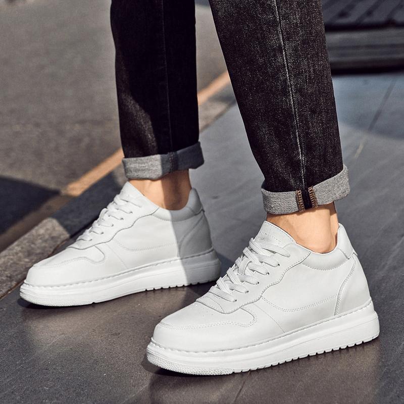 Plattform-Aufzugsschuhe Herren Damen Anhebende Plateau-Schuhe Weiß Höhere Turnschuhe Versteckte Höhensteigerung Erhöhen Sportschuhe Freizeit