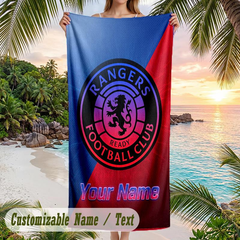 Beach Towel Rangers FC Print Custom Name Text Soft Towel for Swimming Pool