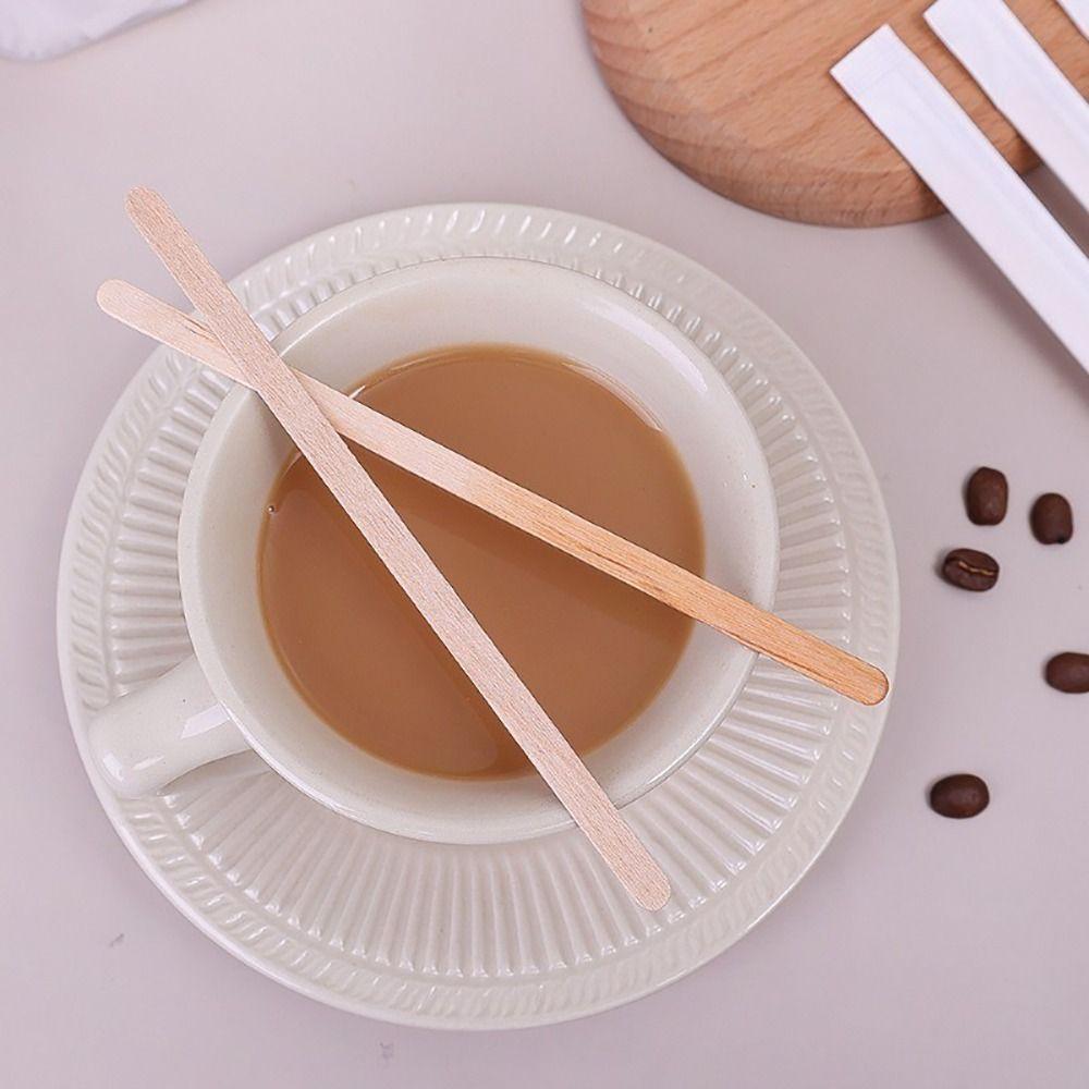 100Pcs 14/18cm Coffee Stirrer Sticks Single Package Drinking Stir  Coffee Supply