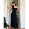 French gentle pure desire style Spice girl waist suspender dress women's summer slim and thin temperament A-shaped long skirt