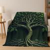 Tree of Life Nordic Mythology Yggdrasil Nature Cartoon Flannel Blanket Soft Throw Blanket for Bedroom Living Room Bed Travel Kid
